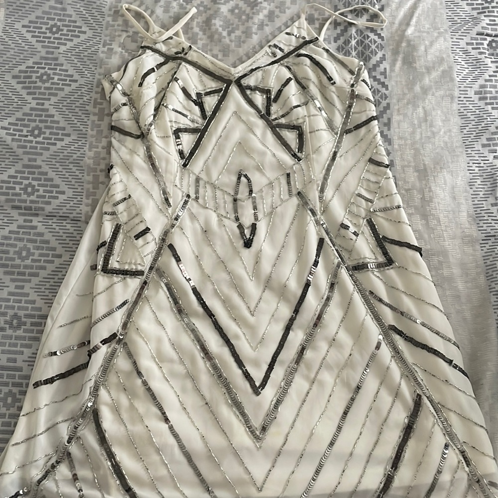 White glittery dress